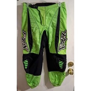 Vtg Fox Racing Mens Motocross 180 Riding Pants 36 Neon Green EUC